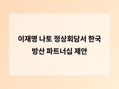 이재명 나토 정상회담서 한국 방산 파트너십 제안