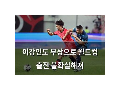 이강인도 부상으로 월드컵 출전 불확실해져
