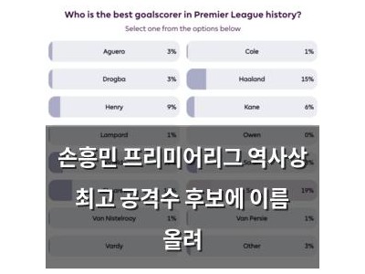 손흥민 프리미어리그 역사상 최고 공격수 후보에 이름 올려