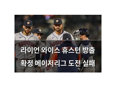 라이언 와이스 휴스턴 방출 확정 메이저리그 도전 실패