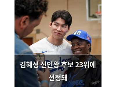 김혜성 신인왕 후보 23위에 선정돼