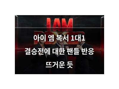 아이 엠 복서 1대1 결승전에 대한 팬들 반응 뜨거운 듯