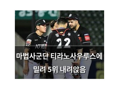 마법사군단 티라노사우루스에 밀려 5위 내려앉음