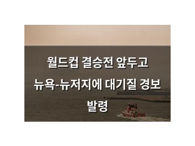 월드컵 결승전 앞두고 뉴욕-뉴저지에 대기질 경보 발령